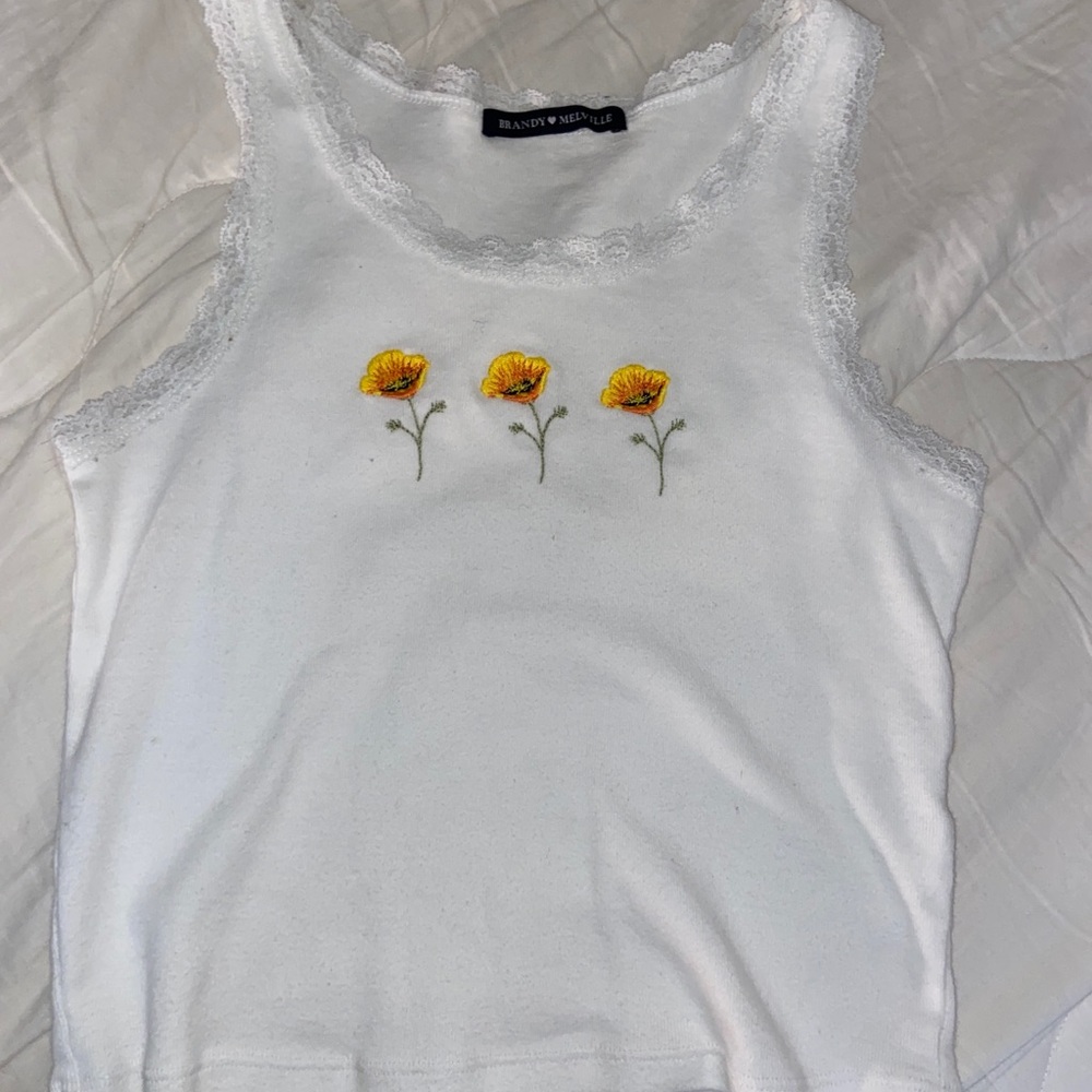 brandy melville floral tank top